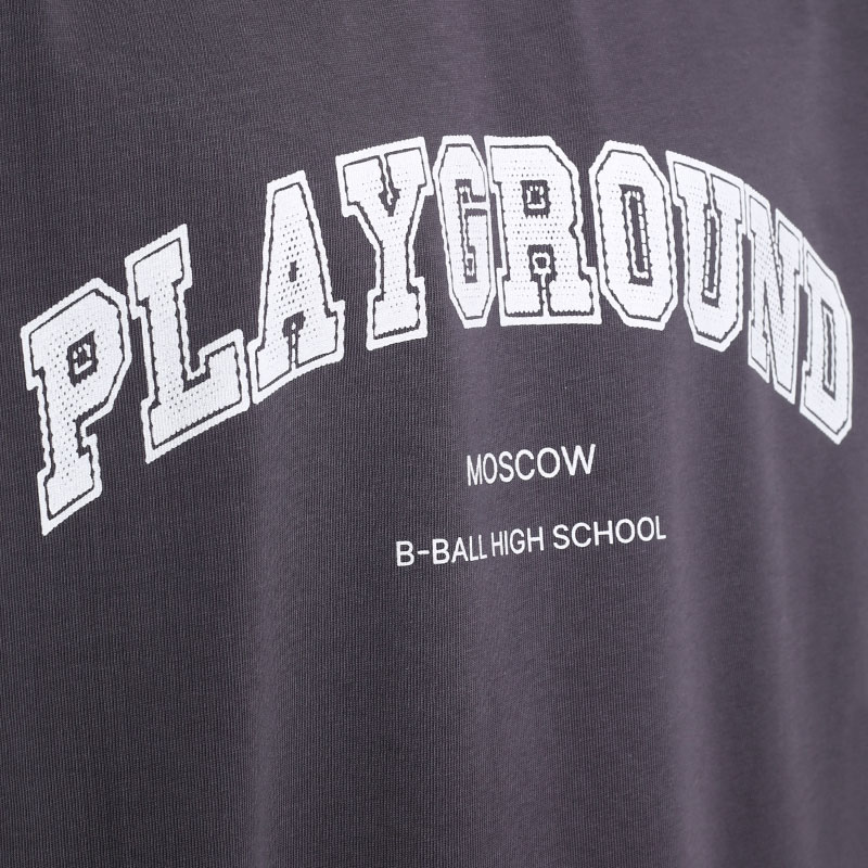 мужская серая футболка PLAYGROUND B-Ball High School Tee PG dark grey tee - цена, описание, фото 2
